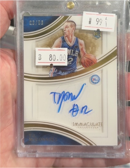 2015-16 Panini Immaculate Collection Shadowbox Signatures #SBS-TJM T.J. McConnell — front
