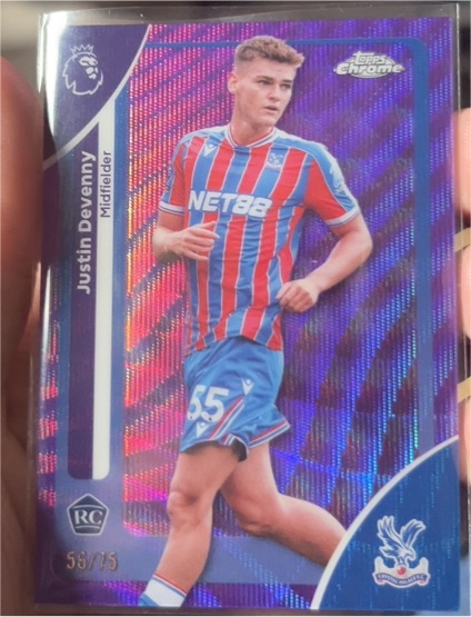 2026 Topps Chrome Premier League #71 Justin Devenny — front