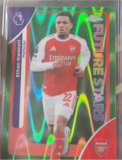 2026 Topps Chrome Premier League #19 Ethan Nwaneri Future Stars Arsenal — front
