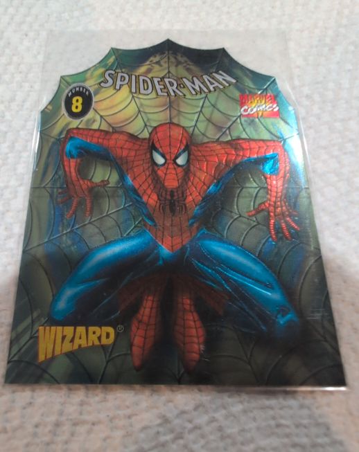 1996 Fleer/SkyBox Wizard Magazine Spider-Man Chromium Die Cut Promo #8 — front
