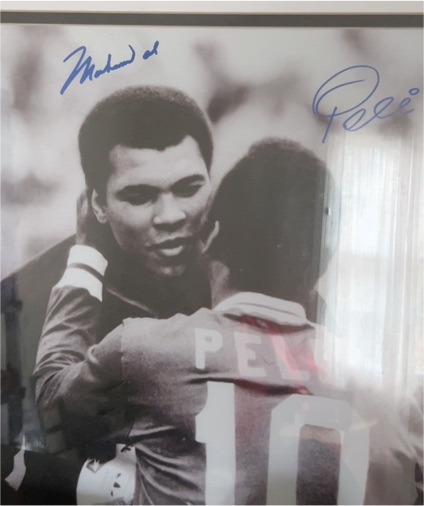 1970 Muhammad Ali & Pele Dual Signed Photo — front
