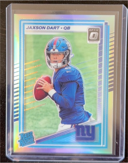 2025 Panini Donruss Optic #273 Jaxson Dart Rated Rookie Silver Holo Prizm — front