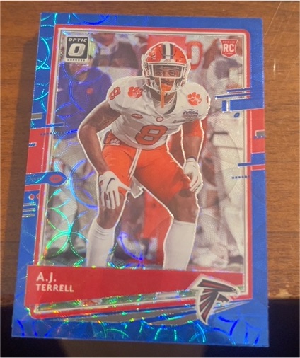 2020 Donruss Optic #105 A.J. Terrell Blue Scope Rookie — front