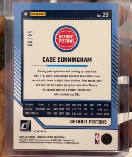2024-25 Panini Donruss Optic #26 Cade Cunningham — front