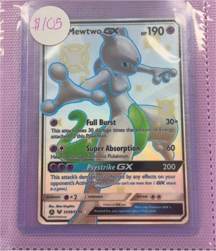 2019 Pokémon Hidden Fates #SV59 Mewtwo GX — front