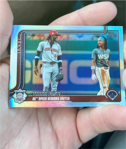 2025 Topps Series 2 #639 Think Fast! Elly De La Cruz & CJ Abrams — front