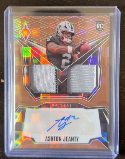 2025 Panini Phoenix #DRP-AJY Ashton Jeanty Dual Rookie Patch Auto — front