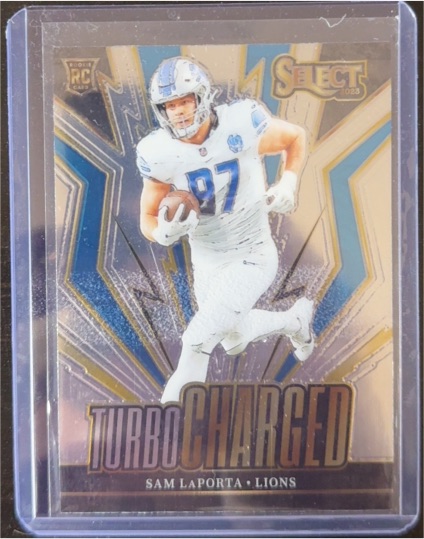 2023 Panini Select #TUR-SLA Sam LaPorta Turbo Charged — front