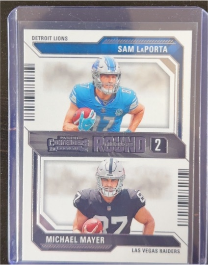 2023 Panini Contenders Round Numbers #13 Sam LaPorta & Michael Mayer — front