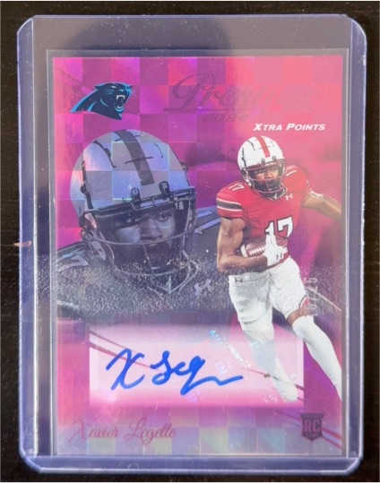 2024 Panini Prestige #334 Xavier Legette Xtra Points Premium Red Auto — front