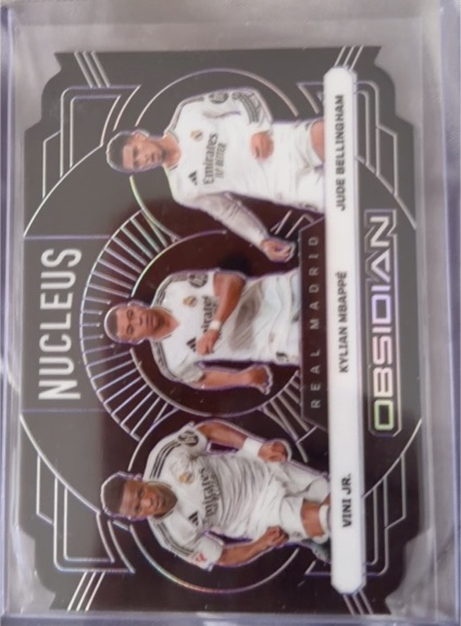2024-25 Panini Obsidian Nucleus #Kylian Mbappe Jude Bellingham Vini Jr — front