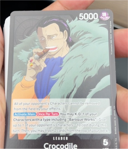One Piece OP14-079 Crocodile The Azure Sea's Seven Leader Card — front