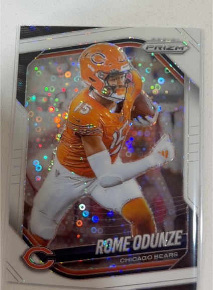 2025 Panini Prizm #8 Rome Odunze White Disco Chicago Bears — front