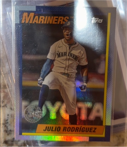 2025 Topps Update #U90-3 Julio Rodriguez 1990 Design Seattle Mariners — front