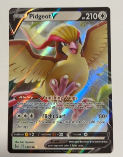 2022 Pokémon Lost Origin #137 Pidgeot V — front