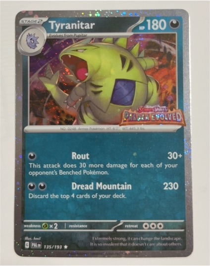 2023 Pokémon Paldea Evolved #135 Tyranitar — front