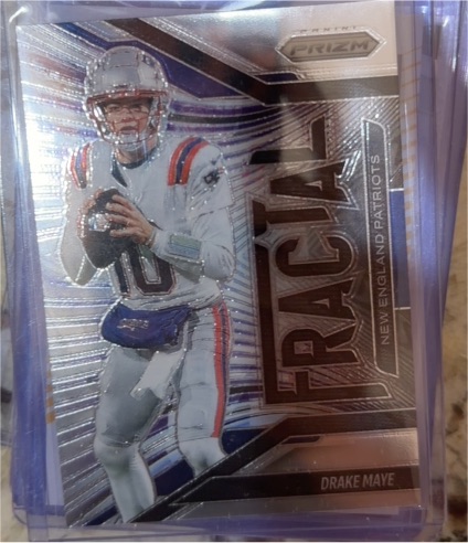 2025 Panini Prizm #7 Drake Maye Fractal — front