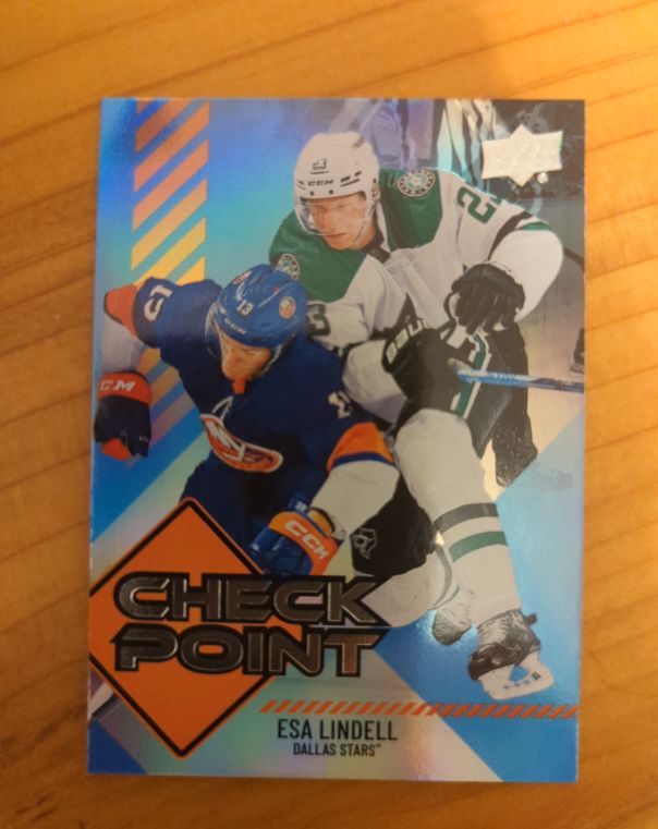2024-25 Upper Deck Series 1 Checkpoint #CP-24 Esa Lindell — front