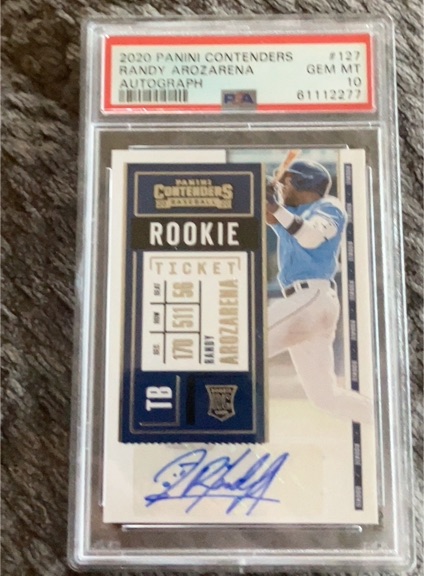 2020 Panini Contenders #127 Randy Arozarena Rookie Ticket Autograph — front