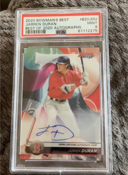 2020 Bowman's Best #B20JDU Jarren Duran Best of 2020 Autographs — front