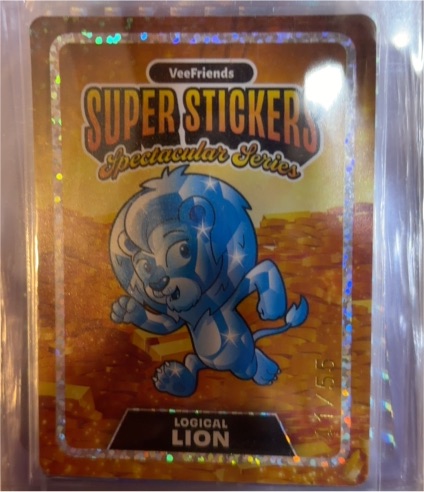 2026 VeeFriends Spectacular Series Super Sticker Logical Lion 6/55 — front