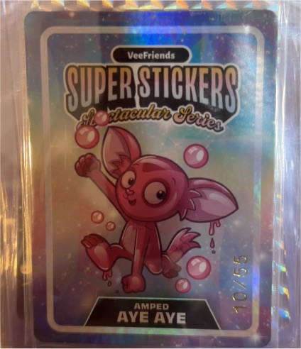 2026 VeeFriends Super Stickers Spectacular Series Amped Aye Aye — front