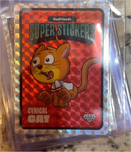 2026 VeeFriends Spectacular Series Super Sticker Cynical Cat Debut Sticker — front
