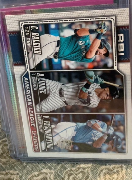 2026 Topps Series 1 #211 Cal Raleigh / Aaron Judge / Vinnie Pasquantino — front