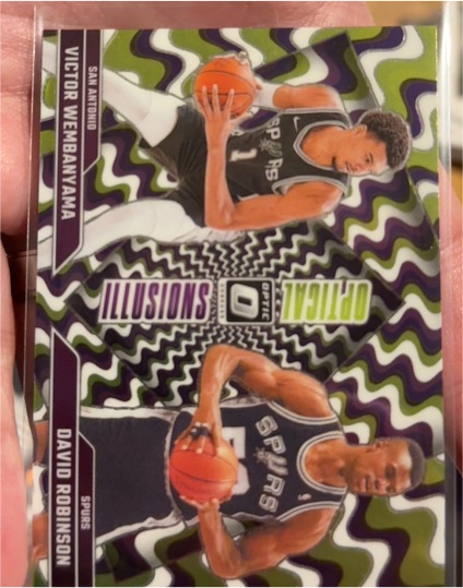 2024-25 Panini Donruss Optic #5 Victor Wembanyama & David Robinson Optical Illusions — front