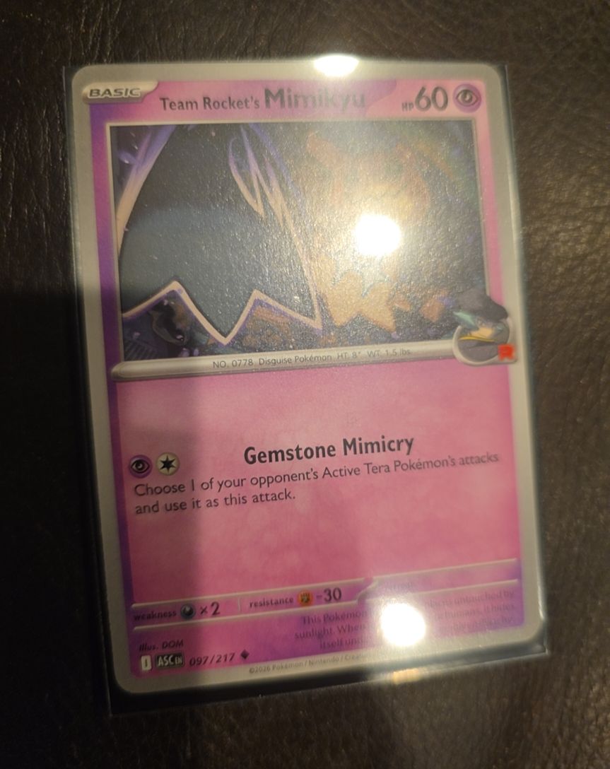 2020 Pokémon Ascended Heroes #097 Team Rocket's Mimikyu — front