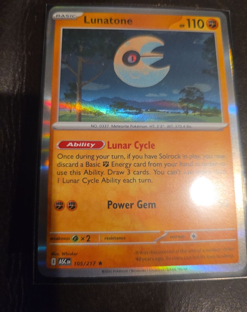 2020 Pokemon Ascended Heroes #105 Lunatone — front