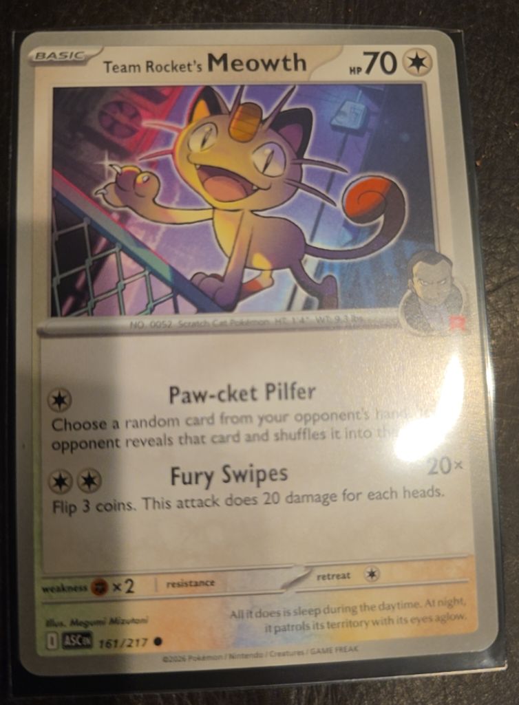 2023 Pokémon Ascended Heroes #161 Team Rocket's Meowth — front