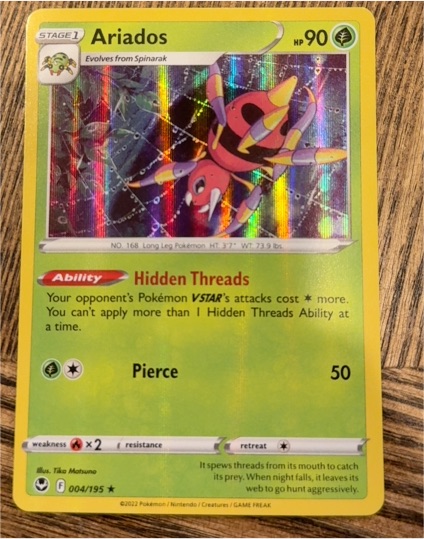 2022 Pokémon Silver Tempest #004 Ariados — front