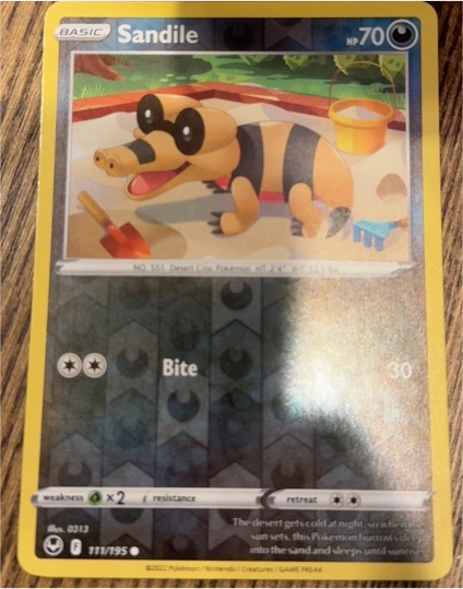2022 Pokemon Sword & Shield Silver Tempest #111 Sandile — front