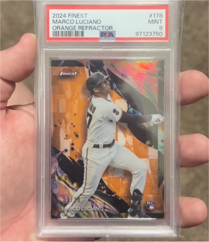 2024 Topps Finest #178 Marco Luciano Orange Refractor — front