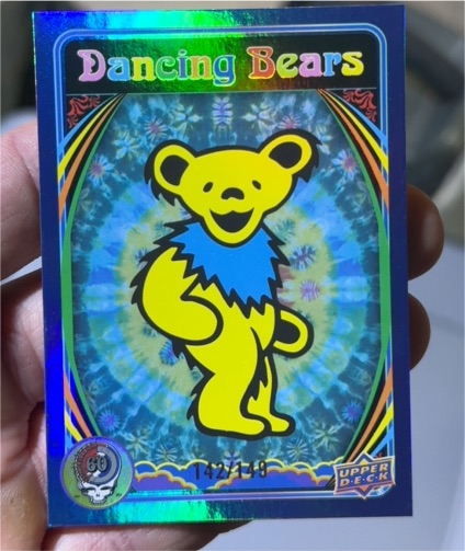 2025 Upper Deck Grateful Dead 60 Years Dancing Bears 1973 Base #4 Yellow — front