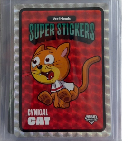 2026 VeeFriends Super Stickers Cynical Cat Debut — front