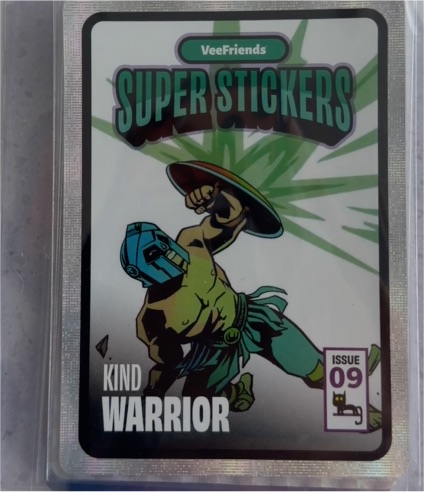 2026 VeeFriends Super Stickers Spectacular Series Comic Insert #09 Kind Warrior — front