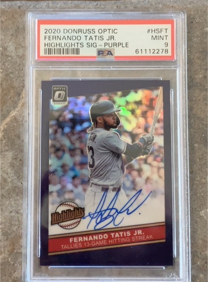 2020 Donruss Optic #HSFT Fernando Tatis Jr. Highlights Sig - Purple — front