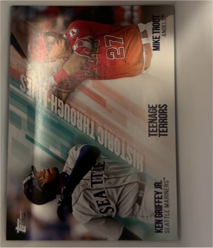 2019 Topps Historic Through Lines #HTL-5 Mike Trout / Ken Griffey Jr. — front