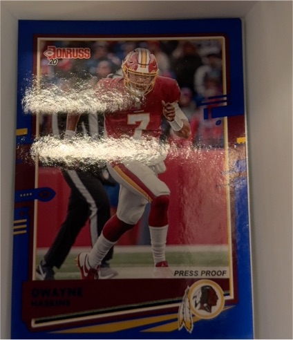 2020 Donruss #237 Dwayne Haskins Press Proof Blue — front