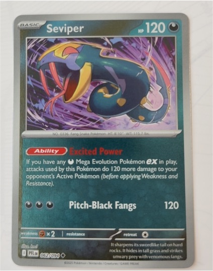 2025 Pokemon ME02: Phantasmal Flames #062 Seviper — front