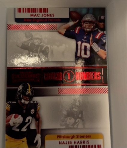 2021 Panini Contenders Round Numbers #RN-MJO Mac Jones, Najee Harris — front