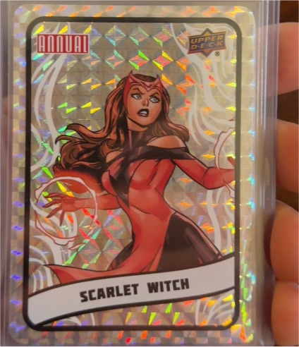 2023-24 Upper Deck Marvel Annual #B22 Scarlet Witch Backscatters — front