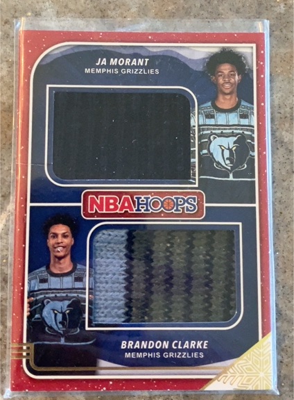 2019-20 Panini NBA Hoops Rookie Sweaters Dual Ja Morant & Brandon Clarke #SD-JC — front
