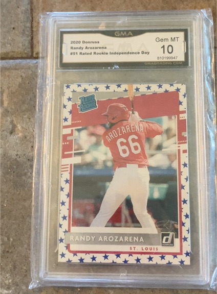 2020 Donruss #51 Randy Arozarena Rated Rookie Independence Day — front