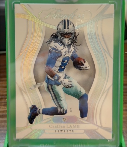 2024 Panini Flawless CeeDee Lamb Encased Sapphire Gem #15 Dallas Cowboys — front