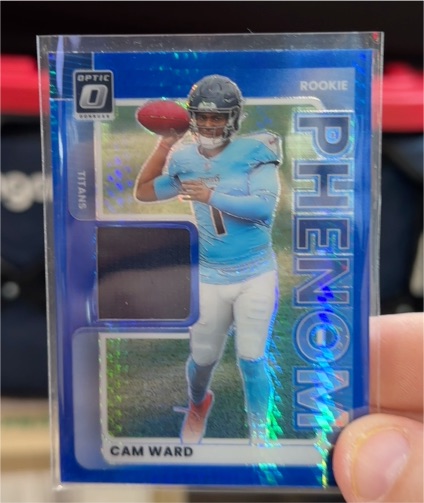2025 Panini Donruss Optic #RPBH-JDA Cam Ward Rookie Phenom Blue Hyper Patch — front
