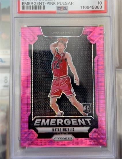 2024 Panini Prizm #7 Matas Buzelis Emergent Pink Pulsar — front