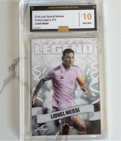 2023 Leaf Special Release Prized Legend #12 Lionel Messi — front